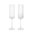 Ferm Living Ripple Champagne Flutes Sæt Af 2 Clear