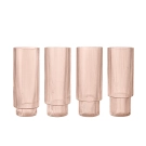 Ferm Living Ripple Long Drink Glas 4-pak Blush