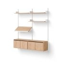 New Works Living Shelf Cabinets Low w. Doors - Oak / White