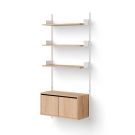 New Works Wall Shelf 1900 Cabinet Low w. Doors - Oak / White