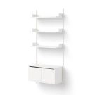 New Works Wall Shelf 1900 Cabinet Low w. Doors - White / White