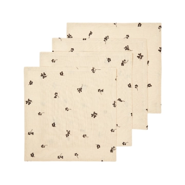 Ferm Living Baies Servietter 4-pak Natural/Dark Chocolate