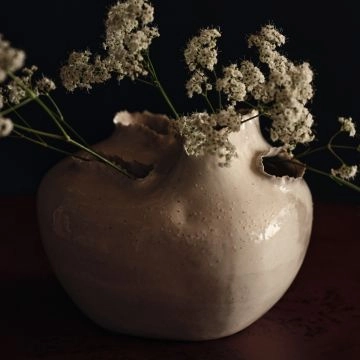 Ferm Living Tereo Rund Vase H18 Off-white Speckle