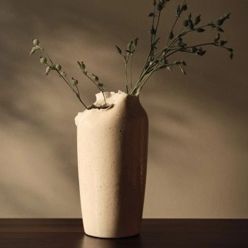 Ferm Living Tereo Høj Vase H27 Off-white Speckle