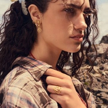 Maanesten Zalina Petite Øreringe Guld