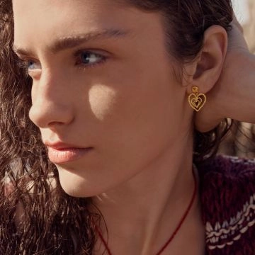 Maanesten Beate Petite Øreringe Guld