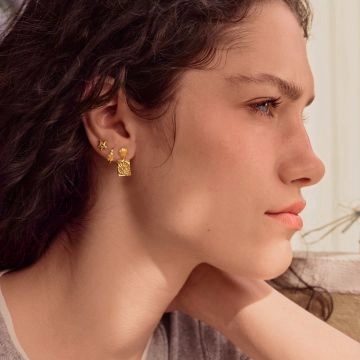 Maanesten Ruta Øreringe Guld