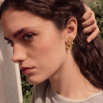 Maanesten Lomi Øreringe Guld