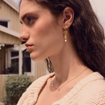 Maanesten Neri Øreringe Guld