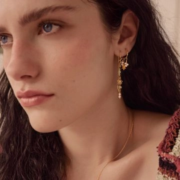 Maanesten Alfrida Øreringe Guld