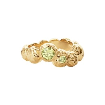 Camille Brinch Large Wavy Dots Ring Guld