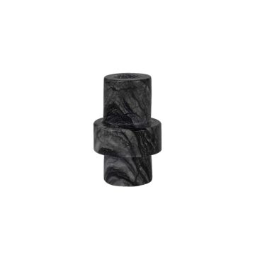Mette Ditmer Marble Lysestage Large Black Grey