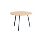 HAY Loop Stand Table Round Laquered Oak & Deep Blue Ø105
