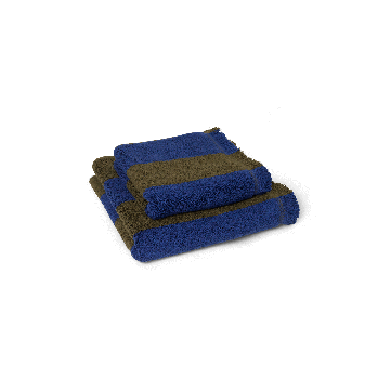 Ferm Living Alee Håndklæde Olive/Bright Blue