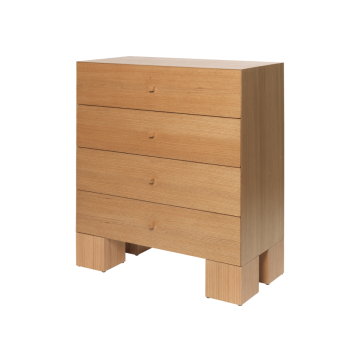 Ferm Living Kuben Kommode 1x4 Natural Oak Veneer