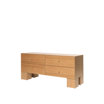 Ferm Living Kuben Kommode 2x2 Natural Oak Veneer