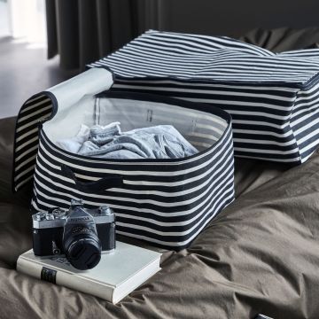 House Doctor Canva Opbevaring Sort & Råhvid Lille