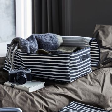 House Doctor Canva Opbevaring Sort & Råhvid Stor