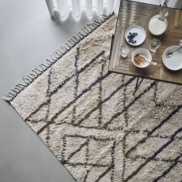 House Doctor Indi Tæppe Råhvid