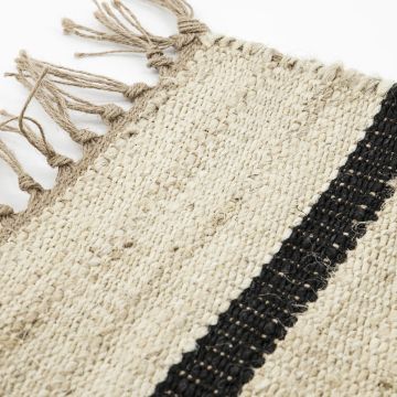 House Doctor Sima Tæppe Sort/Natural 90 x 200 cm