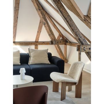 HAY Chisel Lounge Chair Walnut Front Upholstery Sheepskin Mohair