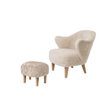 Audo Copenhagen Ingeborg Fodskammel Sheepskin Moonlight/Eg
