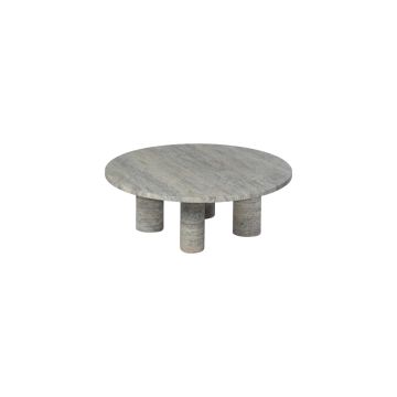 Blomus Volos Sidebord Travertine Silver L round