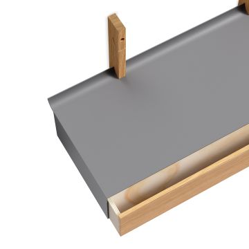 PLEASE WAIT to be SEATED Skuffe 80 cm - Oak/Grey