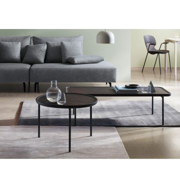 PLEASE WAIT to be SEATED Savoye Sofabord Sortbejdset Eg Ø 60 cm