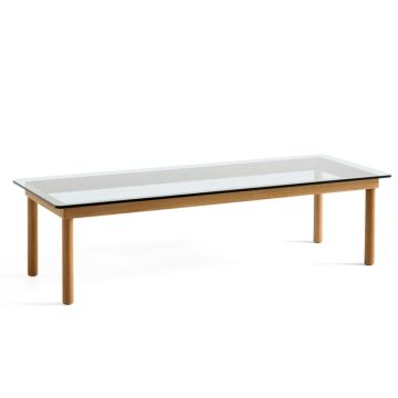 HAY Kofi Sofabord 140 x 50 x h 36 cm Vandbaseret eg klar glas