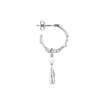 Jane Kønig Drippy Hoop with Pearl Drop Sølv