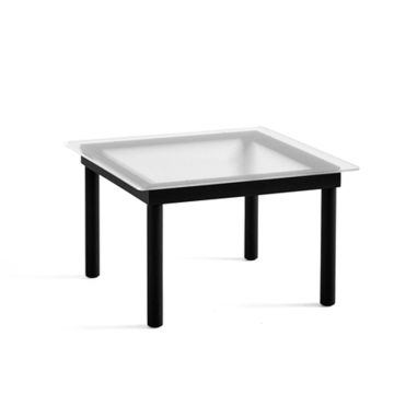 HAY Kofi Sofabord 60 x 60 x h 36 cm Sort vandbaseret clear reeded glass