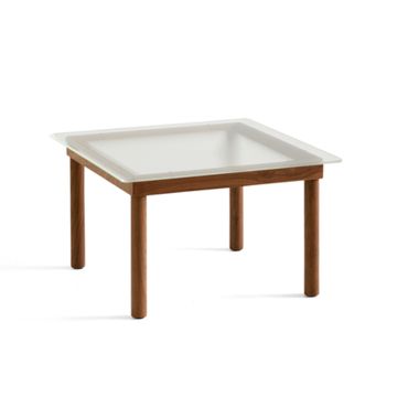 HAY Kofi Sofabord 60 x 60 x h 36 cm Valnød clear reeded glass
