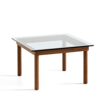 HAY Kofi Sofabord 60 x 60 x h 36 cm Valnød klar glas