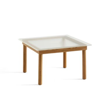 HAY Kofi Sofabord 60 x 60 x h 36 cm Vandbaseret eg clear reeded glass