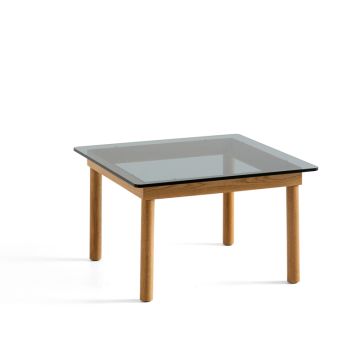 HAY Kofi Sofabord 60 x 60 x h 36 cm Vandbaseret eg grey tinted glass