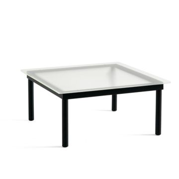 HAY Kofi Sofabord 80x80 cm Sort Clear Reeded Glass