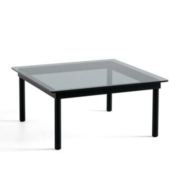 HAY Kofi Sofabord 80 x 80 x h 36 cm Sort vandbaseret grey tinted glass