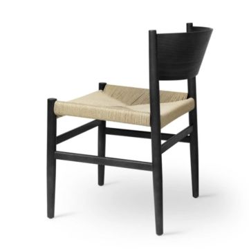 Mater Nestor Spisebordsstol Sort bøg Lys flet