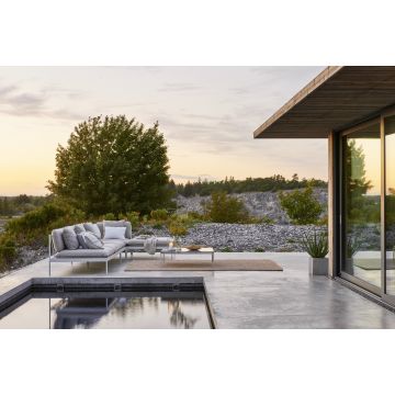 Skargaarden Bönan Lounge Table small Light grey and teak