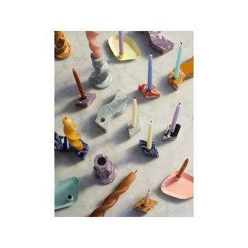 Broste Copenhagen Lysestage Swelly Komposit Lavender Grey