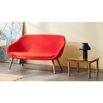 HAY Kofi Sofabord 60 x 60 x h 36 cm Sort vandbaseret grey tinted glass