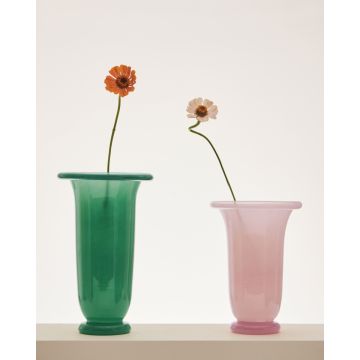 HAY Empire Vase Medium Light Pink With Pink Base