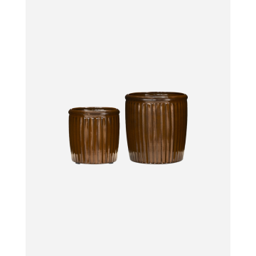 House Doctor Urtepotte HDGroove Brun Lille Sæt af 2