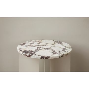 Audo Copenhagen Androgyne Side Tabletop Ø65 Calacatta Viola Marble